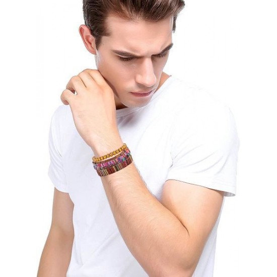 24pcs Men Women Linen Hemp Cords Wood Beads Ethnic Tribal Bracelets Leather Wristbands Friendship Bracelet For Men Women 24pcs Men Women Linen Hemp Cords Wood Beads Ethnic Tribal Bracelets Leather Wristbands Friendship Bracelet For Men Women